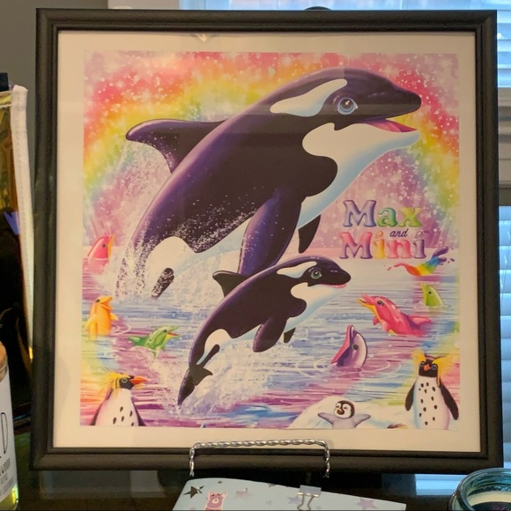 🐳 🌈 🦄🧜🏽‍♀️🦋 HANDMADE LISA FRANK framed photo